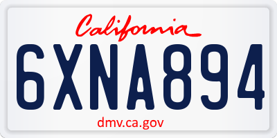 CA license plate 6XNA894