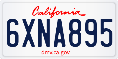 CA license plate 6XNA895