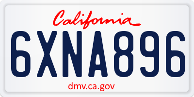 CA license plate 6XNA896