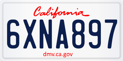 CA license plate 6XNA897