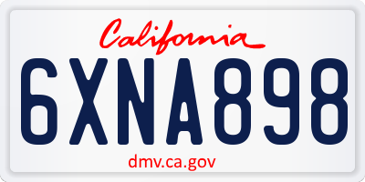 CA license plate 6XNA898