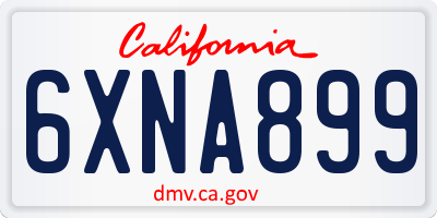 CA license plate 6XNA899