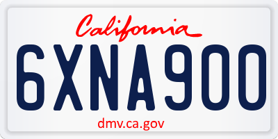 CA license plate 6XNA900