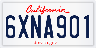 CA license plate 6XNA901