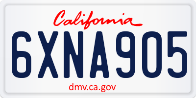 CA license plate 6XNA905