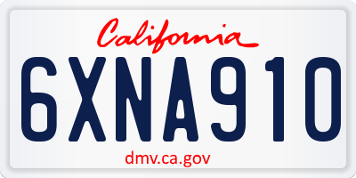 CA license plate 6XNA910