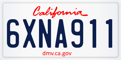 CA license plate 6XNA911