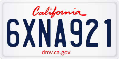 CA license plate 6XNA921