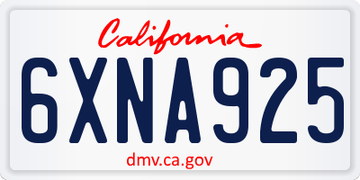 CA license plate 6XNA925