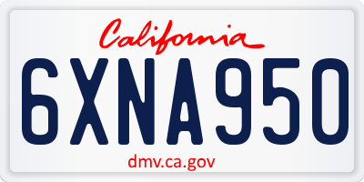 CA license plate 6XNA950