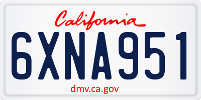 CA license plate 6XNA951