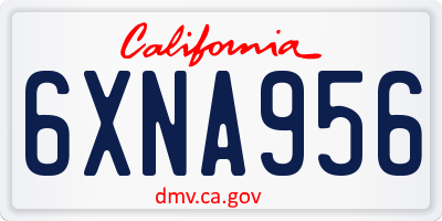 CA license plate 6XNA956