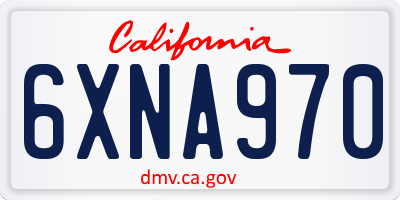 CA license plate 6XNA970