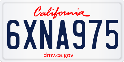 CA license plate 6XNA975