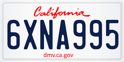 CA license plate 6XNA995