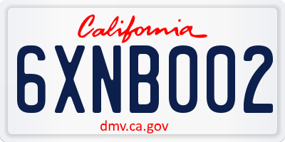 CA license plate 6XNB002