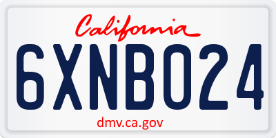 CA license plate 6XNB024