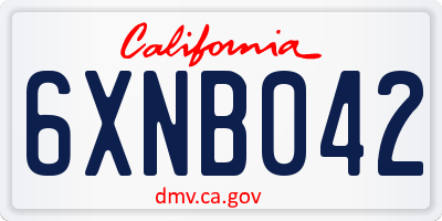 CA license plate 6XNB042