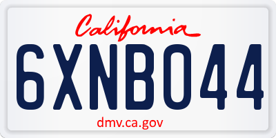 CA license plate 6XNB044