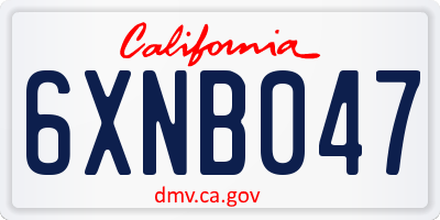 CA license plate 6XNB047