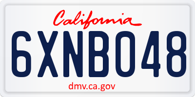 CA license plate 6XNB048