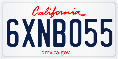 CA license plate 6XNB055
