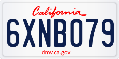 CA license plate 6XNB079