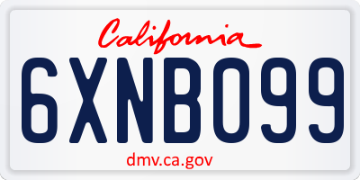CA license plate 6XNB099
