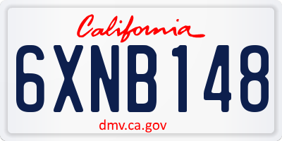 CA license plate 6XNB148