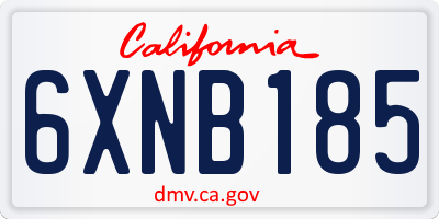 CA license plate 6XNB185