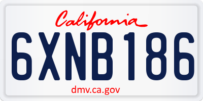 CA license plate 6XNB186