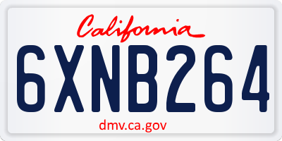 CA license plate 6XNB264