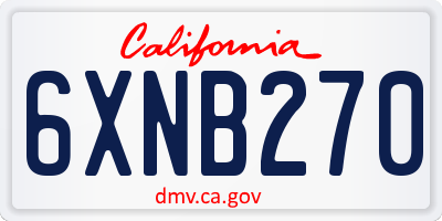 CA license plate 6XNB270