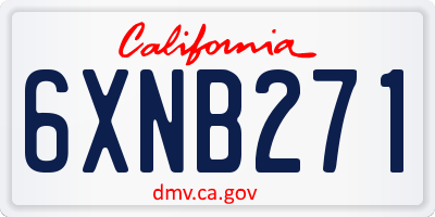 CA license plate 6XNB271