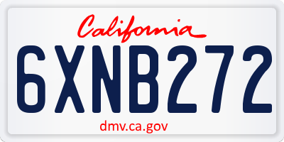 CA license plate 6XNB272