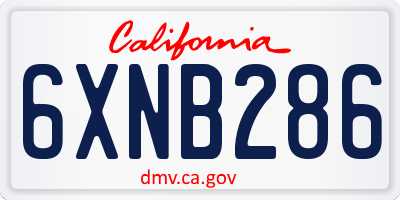 CA license plate 6XNB286