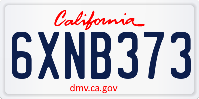 CA license plate 6XNB373