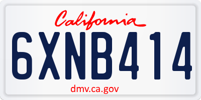 CA license plate 6XNB414