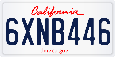 CA license plate 6XNB446