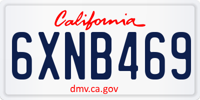 CA license plate 6XNB469