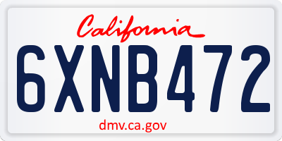 CA license plate 6XNB472