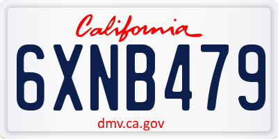 CA license plate 6XNB479