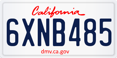 CA license plate 6XNB485