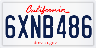 CA license plate 6XNB486