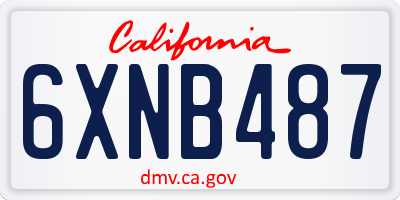 CA license plate 6XNB487