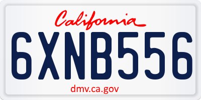 CA license plate 6XNB556