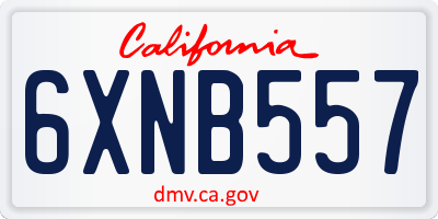 CA license plate 6XNB557