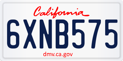 CA license plate 6XNB575