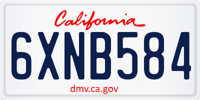 CA license plate 6XNB584