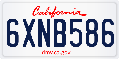 CA license plate 6XNB586